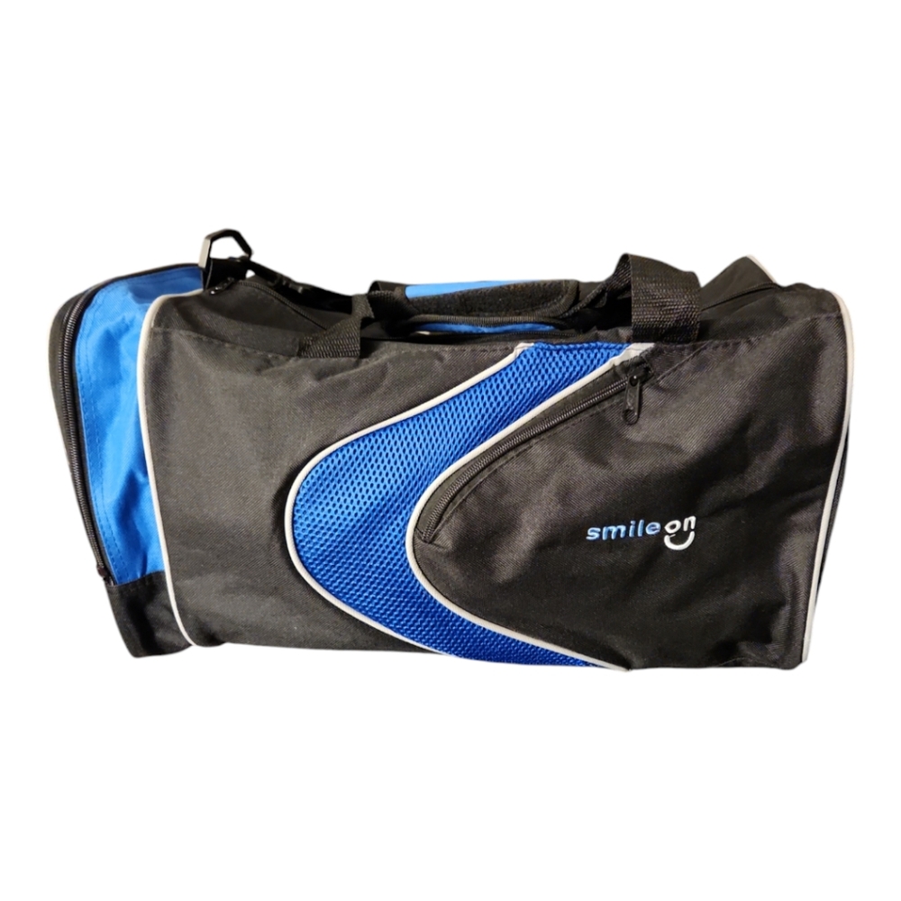 Black and Blue with White Borders Duffle Bag Unisex